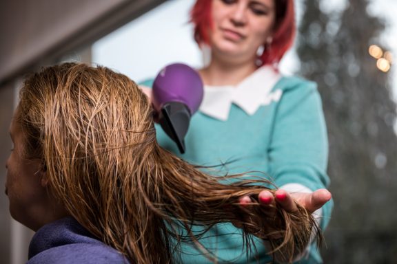 Séchage cheveux L'espace d'un instant